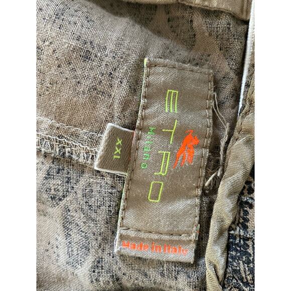 Etro Women’s Linen Pants Paisley Jacquard Wide Leg Relaxed Fit Italy XXL - Picture 8 of 14